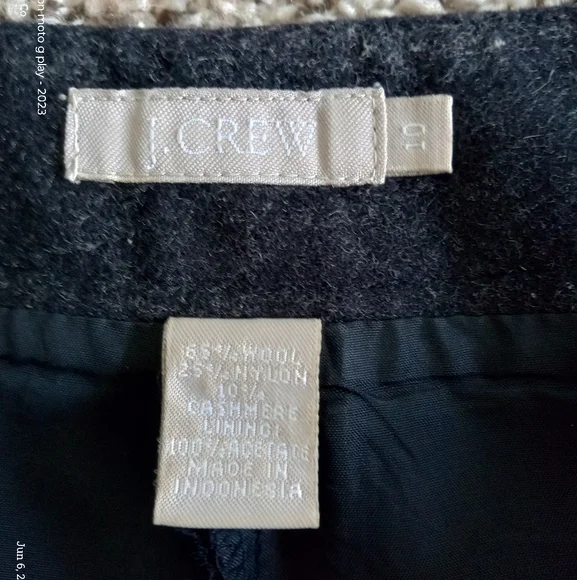 J.Crew Wide Leg Wool Cashmere Blend Trouser Pant Black Size 10 - Picture 2 of 7